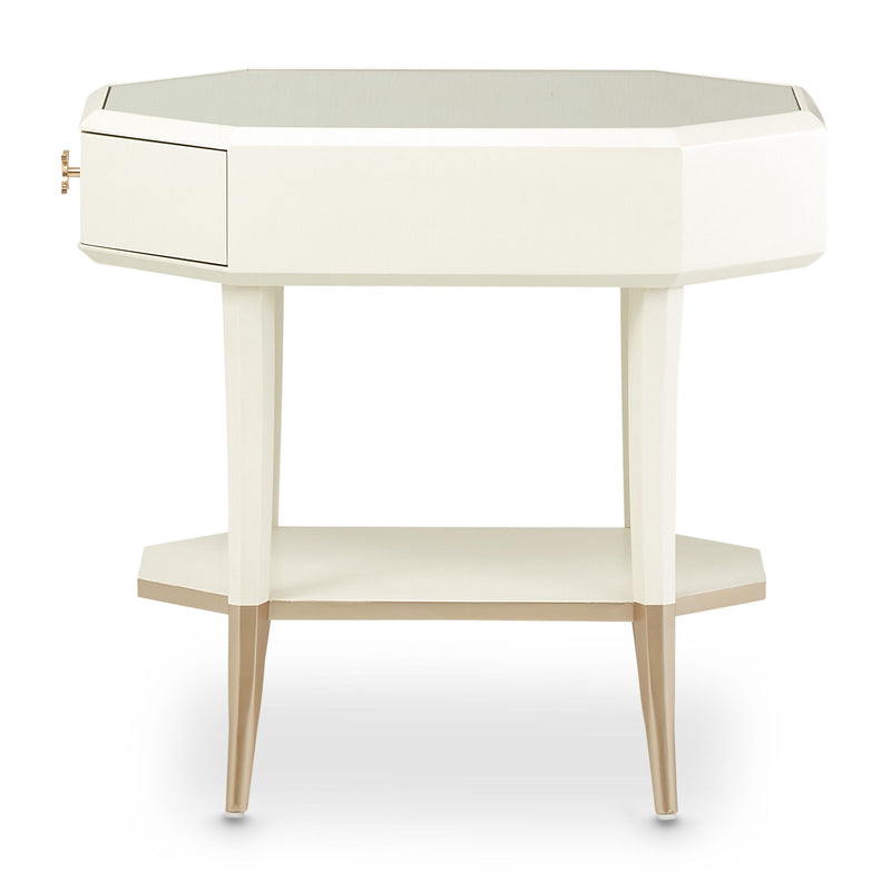 La Rachelle - Octagonal End Table - Champagne - R&R Furniture Gallery (Fountain Valley, CA)