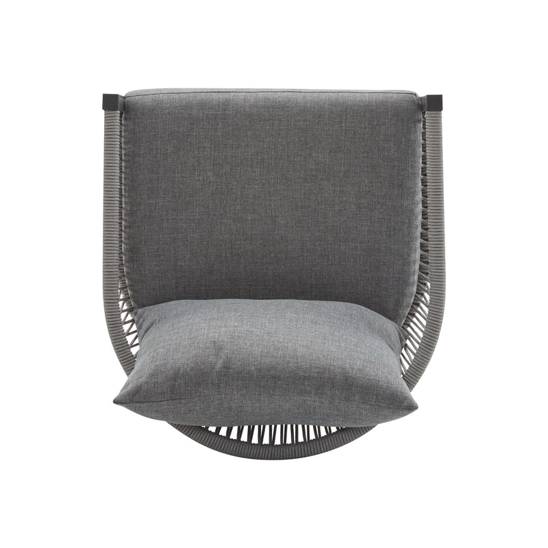 Modern Curved Aluminum Lounge Chair With Stylish Rope Weave Design And Cushioned Comfort For Outdoor - R&R Furniture Gallery (Fountain Valley, CA)