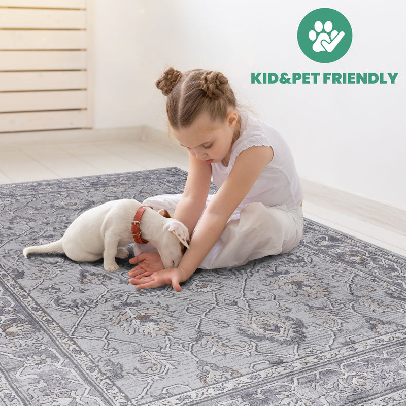 Marfi - 8' X 10' Oriental Area Rug - Ivory / Gray