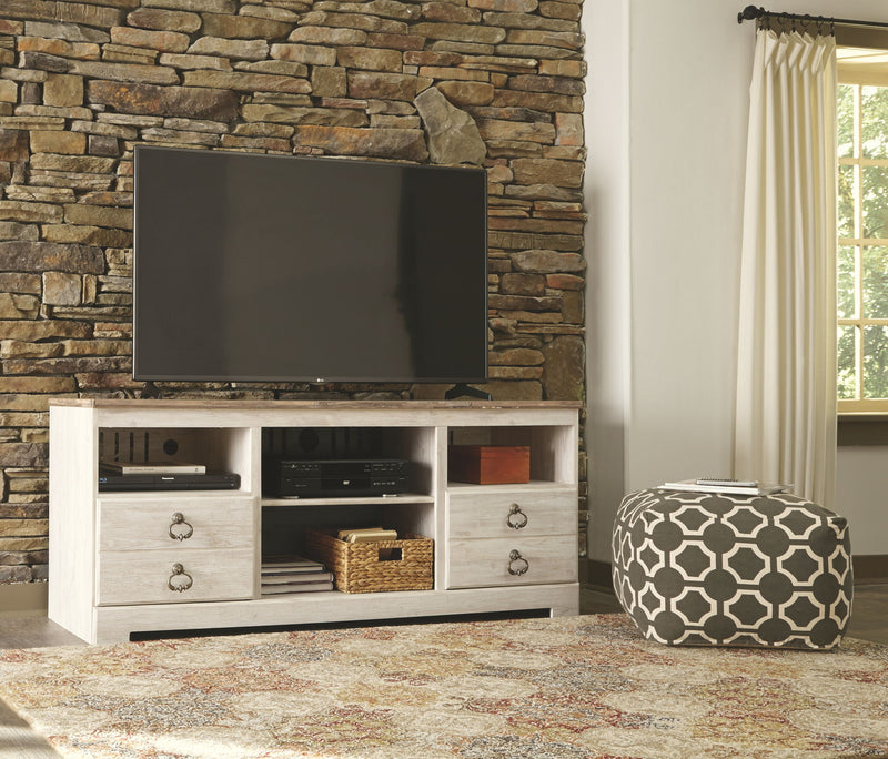 Willowton - Entertainment Center With Fireplace Option - R&R Furniture Gallery (Fountain Valley, CA)