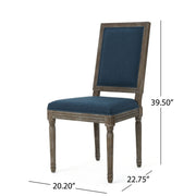Noble House traditional style dining chair set with fabric upholstery, featuring elegant wooden frames and cushioned seats.