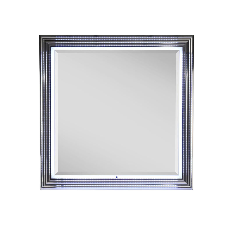 Moon - Smooth Mirror With LED - White - R&R Furniture Gallery (Fountain Valley, CA)