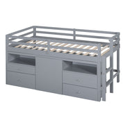 Loft Bed With 4 Drawers, Underneath Cabinet And Shelves - R&R Furniture Gallery (Fountain Valley, CA)
