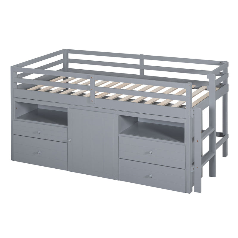 Loft Bed With 4 Drawers, Underneath Cabinet And Shelves - R&R Furniture Gallery (Fountain Valley, CA)