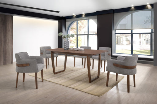 Jordan Modern Walnut & Grey Dining Set — view 2