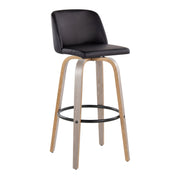 Lumi Source Toriano fixed height contemporary barstools with swivel, round footrest, set of 2, in modern design
