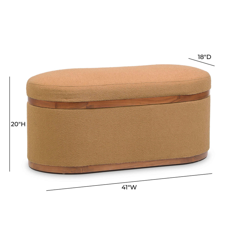 Olivier - Boucle Oval Storage Ottoman - R&R Furniture Gallery (Fountain Valley, CA)