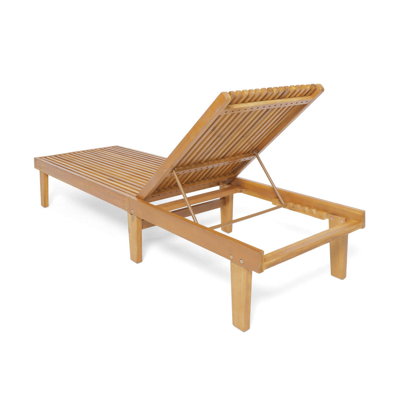 Nadine - Stylish Chaise Lounge Chair - Teak - R&R Furniture Gallery (Fountain Valley, CA)