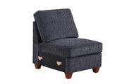 Gina - Sectional Sofa With Ottoman - Black - R&R Furniture Gallery (Fountain Valley, CA)