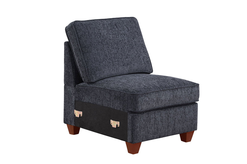 Gina - Sectional Sofa With Ottoman - Black - R&R Furniture Gallery (Fountain Valley, CA)