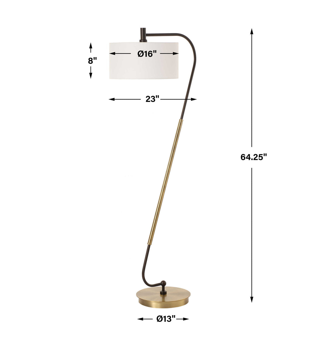 Irwin - Floor Lamp - Curved Brass
