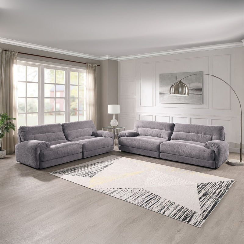 Cadenza - Loveseat - Gray Corduroy - R&R Furniture Gallery (Fountain Valley, CA)