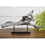 Uttermost Cosma antiqued metal accessory sculpture with pearl silver finish, decorative sculpture for home decor.