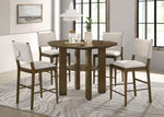 Ottowa 5-piece Round Counter Height Dining Room Set Brown