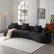 Elegant Noble House curved sectional sofa with full foam cushions, showcasing plush seating and stylish design for living room comfort.