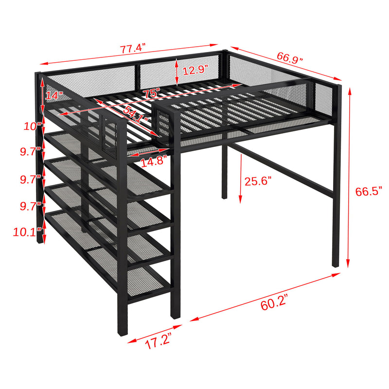 Loft Bed With 4 Tier Shelves And Storage - R&R Furniture Gallery (Fountain Valley, CA)
