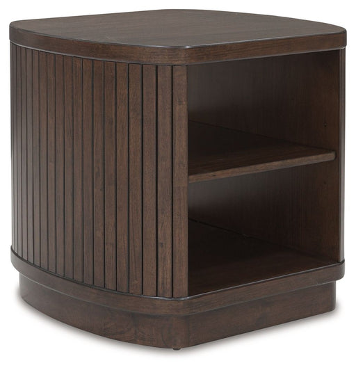 Korestone - Square End Table - Dark Brown - R&R Furniture Gallery (Fountain Valley, CA)