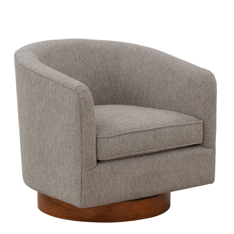Miramar - Swivel Barrel Chair With Wooden Base - R&R Furniture Gallery (Fountain Valley, CA)