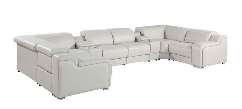 1116 - 8-Piece U-Shaped Sectional Sofa In With 2 Power Recliners & Power Headrests