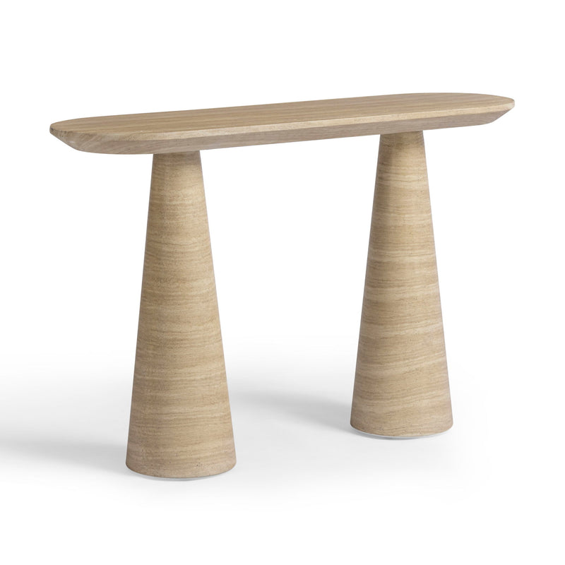 Sandra - Indoor / Outdoor Console Table - Travertine - R&R Furniture Gallery (Fountain Valley, CA)