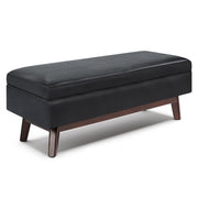 Owen - Rectangular Storage Ottoman - Midnight Black - R&R Furniture Gallery (Fountain Valley, CA)