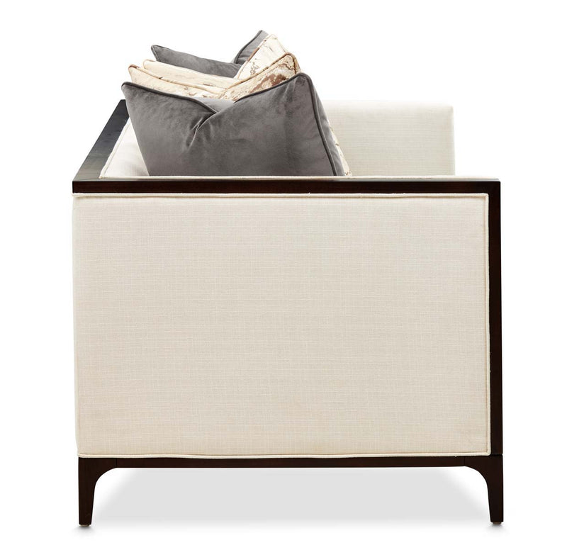 Belmont Place - Loveseat - Cream / Espresso - R&R Furniture Gallery (Fountain Valley, CA)