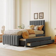 Upholstered Design Platform Bed With Trundle - R&R Furniture Gallery (Fountain Valley, CA)