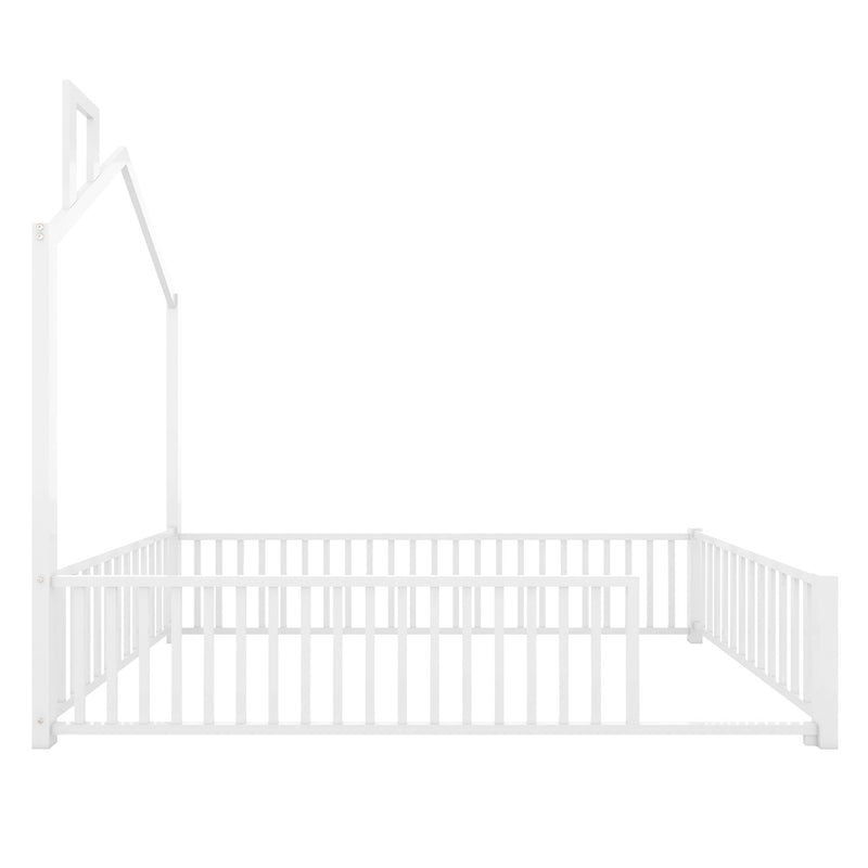 Metal House Platform Bed With Guardrail And Chimney - R&R Furniture Gallery (Fountain Valley, CA)