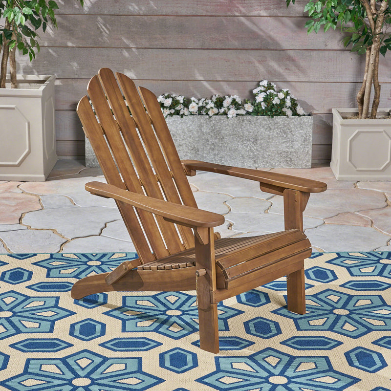 Aurascape - Outdoor Acacia Wood Foldable Adirondack Chair - R&R Furniture Gallery (Fountain Valley, CA)