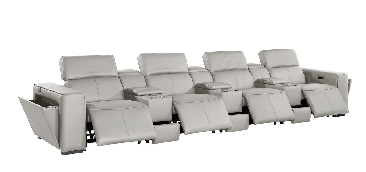 1224 - 7-Piece Modular Power Reclining Sofa In With 4 Power Recliners & Power Headrests