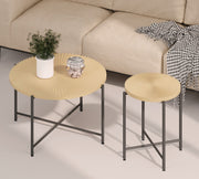 Radial - Pattern Coffee And End Table Set Waterproof Cover, Distressed Cylindrical Design (Set of 2) - R&R Furniture Gallery (Fountain Valley, CA)