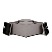 Avalon - Square Coffee Table, Storage Ottoman - R&R Furniture Gallery (Fountain Valley, CA)