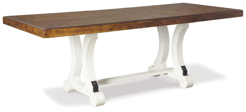 Valebeck - Rectangular Dining Room Table - White / Brown - R&R Furniture Gallery (Fountain Valley, CA)