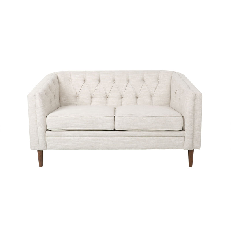 Sophisticated Loveseat With Diamond Stitched Detailing - R&R Furniture Gallery (Fountain Valley, CA)