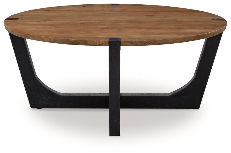 Hanneforth - Round Cocktail Table - Brown - R&R Furniture Gallery (Fountain Valley, CA)