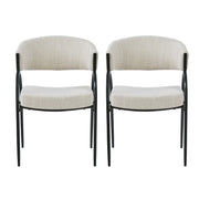 Contemporary Upholstered Dining Chairs With Metal Legs (Set of 2) - R&R Furniture Gallery (Fountain Valley, CA)