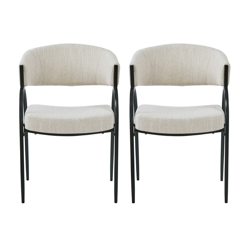 Contemporary Upholstered Dining Chairs With Metal Legs (Set of 2) - R&R Furniture Gallery (Fountain Valley, CA)