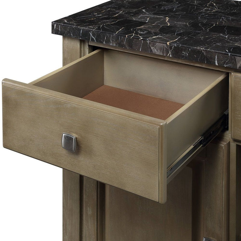 Charnell - Server - Marble Top & Oak - R&R Furniture Gallery (Fountain Valley, CA)