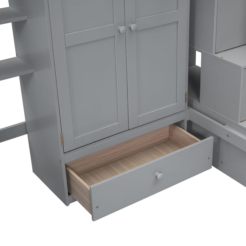 Loft Bed With Bookshelf, Drawers, Desk, And Wardrobe - R&R Furniture Gallery (Fountain Valley, CA)