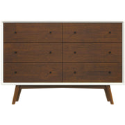 Dresser 6 Drawer - Dark Brown / White - R&R Furniture Gallery (Fountain Valley, CA)