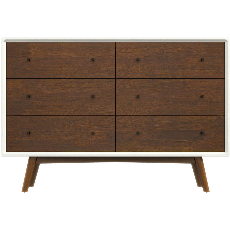 Dresser 6 Drawer - Dark Brown / White - R&R Furniture Gallery (Fountain Valley, CA)