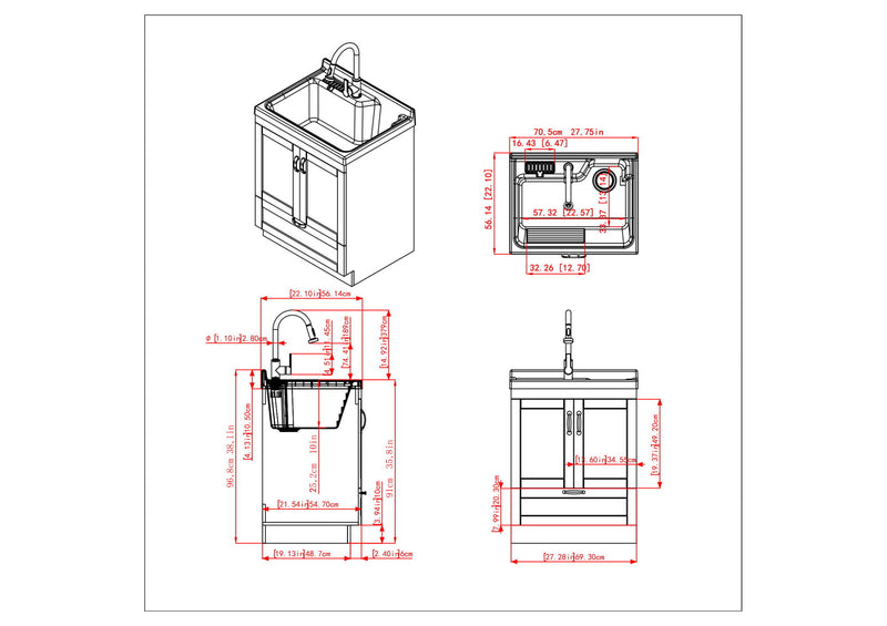 Maile - All-In-One Laundry Utility Sink And Cabinet