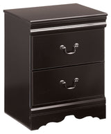Huey Vineyard - Two Drawer Night Stand - Black - R&R Furniture Gallery (Fountain Valley, CA)