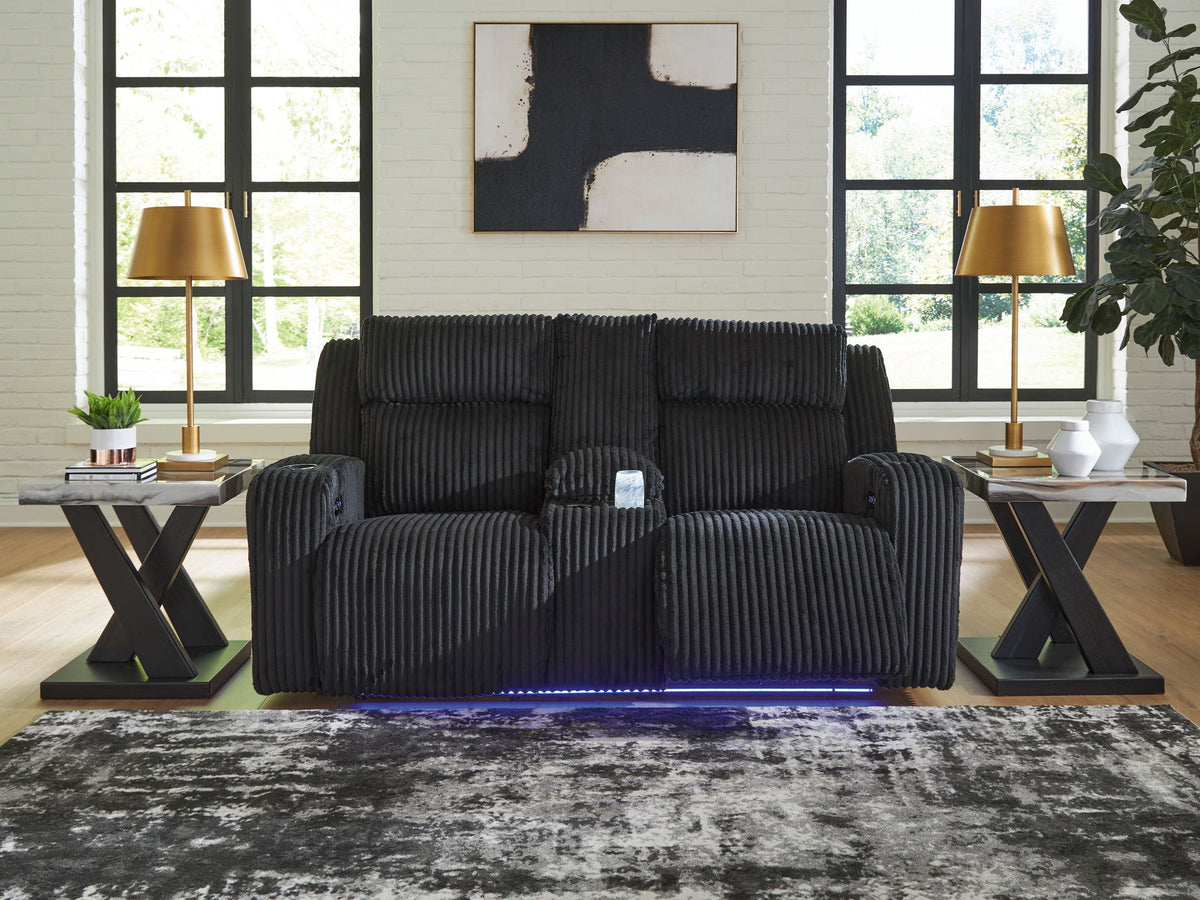 Forest Lake - Power Reclining Loveseat With Console / Adj Headrest - R&R Furniture Gallery (Fountain Valley, CA)