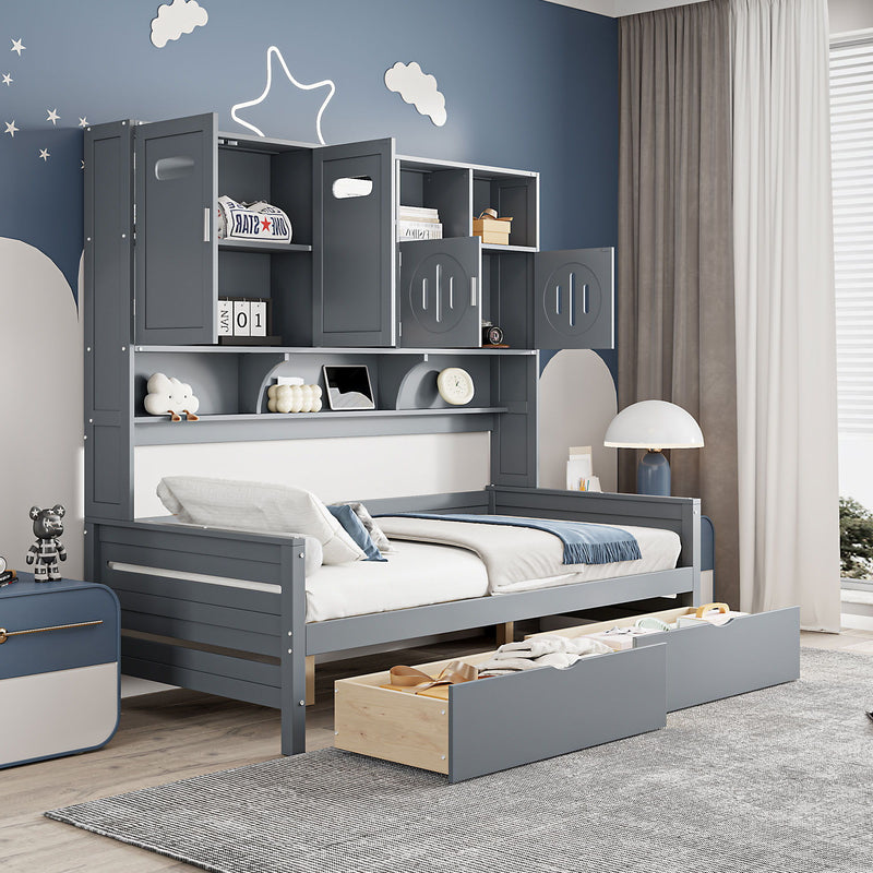 Daybed With All-In-One Cabinet And Shelf - R&R Furniture Gallery (Fountain Valley, CA)