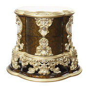 Desiderius - Nightstand - Antique Gold & Hand Painted Brown - R&R Furniture Gallery (Fountain Valley, CA)