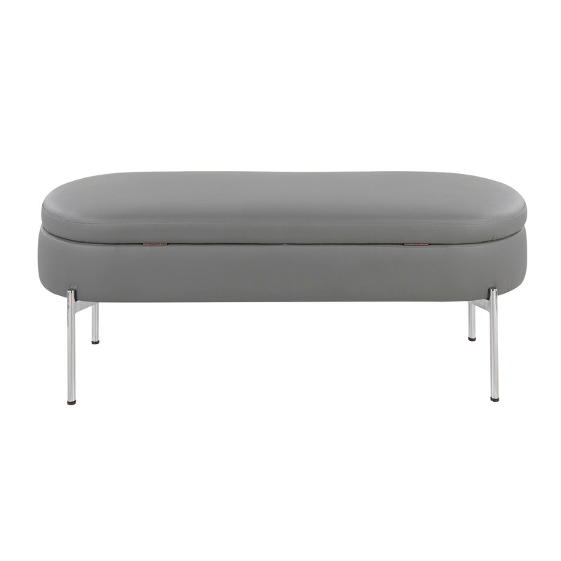 Lumi Source Chloe contemporary glam storage bench with tufted upholstery and sleek design, perfect for modern home decor.