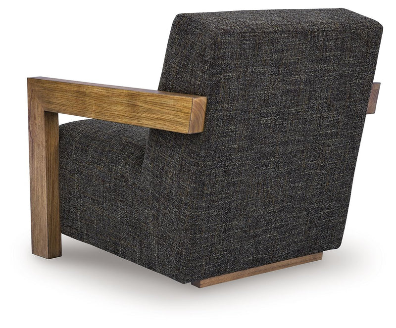 Dorney - Accent Chair - Charcoal / Brown - R&R Furniture Gallery (Fountain Valley, CA)