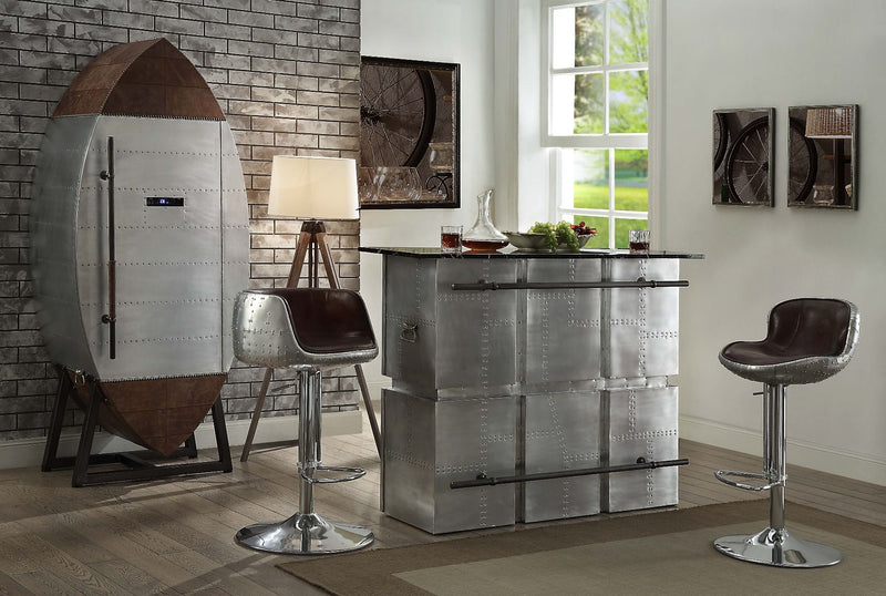 Brancaster - Bar Table With Marble Top - Marble Top & Aluminum - R&R Furniture Gallery (Fountain Valley, CA)