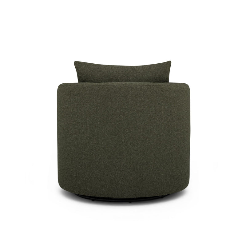 TOV Furniture Silvi swivel chair with modern design, featuring a cushioned seat and sleek metal base in a contemporary style.